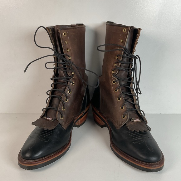 Vintage Chippewa Apache Packer Boots 10 EE USA Made Crazy Horse Soft Toe - Picture 8 of 15